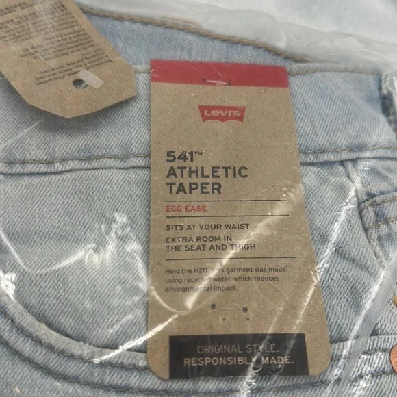 Levi’s Mens 541 Athletic Taper Fit Jeans (Light/Acid Wash Blue Color) Size 33x30 - Picture 8 of 10